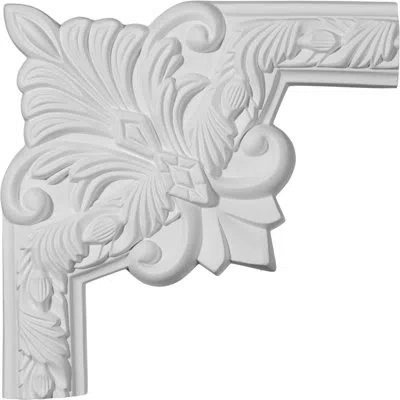 Ekena Millwork 10"w X 10"h Milton Running Leaf Ii Panel Moulding Corner In White
