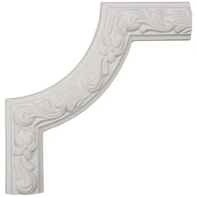 Ekena Millwork 10"w X 10"h X 7/8"p Sussex Floral Panel Moulding Corner In White