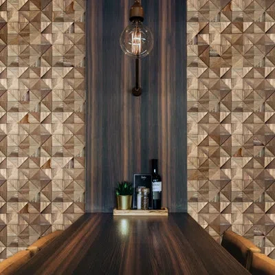 Ekena Millwork 11 7/8"w X 11 7/8"h X 1/2"p Authentic Boat Wood Mosaic Wall Tile, Natural Finish In No;no