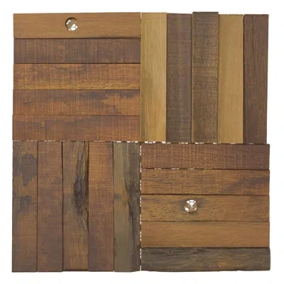 Ekena Millwork 11 7/8"w X 11 7/8"h X 1/2"p Farmstead Wood Mosaic Wall Tile, Old Boat Wood In Old Boat Wood;brown