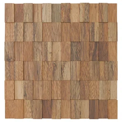 Ekena Millwork 11 7/8"w X 11 7/8"h X 1/2"p Outland Wood Mosaic Wall Tile, Old Boat Wood In Old Boat Wood;brown