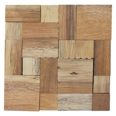 Ekena Millwork 11 7/8"w X 11 7/8"h X 1/2"p Rafter Wood Mosaic Wall Tile, Old Boat Wood In Old Boat Wood;brown