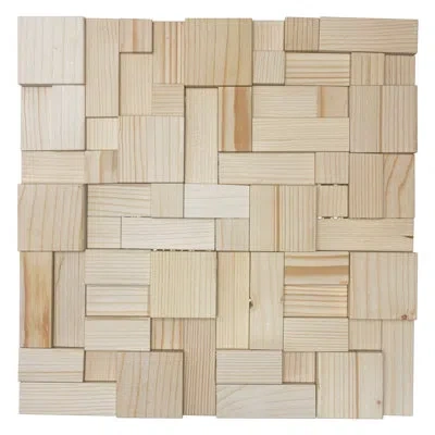 Ekena Millwork 11 7/8"w X 11 7/8"h X 1/2"p Ridge Wood Mosaic Wall Tile, Pine In Pine;beige