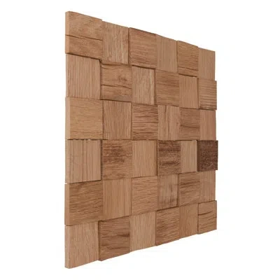 Ekena Millwork 11 7/8"w X 11 7/8"h X 1/2"p Weave Wood Mosaic Wall Tile, Oak In Oak;brown
