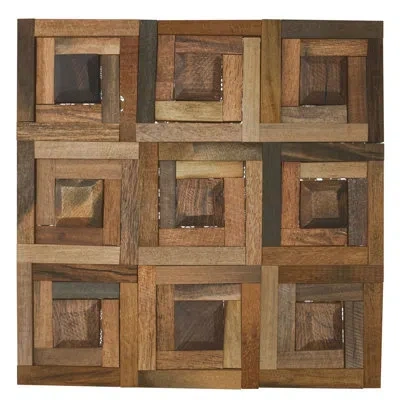 Ekena Millwork 11 7/8"w X 11 7/8"h X 1/2"p Wedge Mosaic Wall Tile, Old Boat Wood In Old Boat Wood;brown