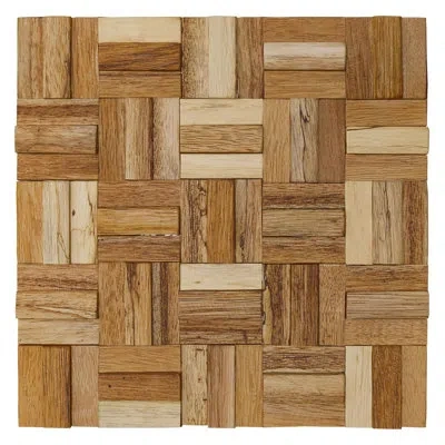 Ekena Millwork 11 7/8"w X 11 7/8"h X 1/2"p Woodland Mosaic Wall Tile, Old Boat Wood In Old Boat Wood;brown