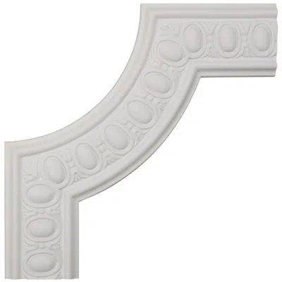 Ekena Millwork 12"w X 12"h X 3/4"p Caputo Egg & Dart Panel Moulding Corner In White