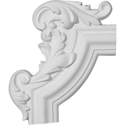 Ekena Millwork 13 1/4"w X 10 5/8"h X 1 1/8"p Pompeii Panel Moulding Corner, Left In White