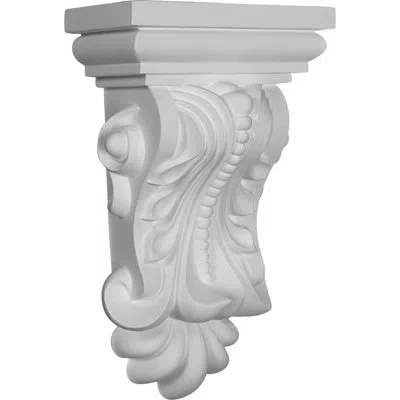 Ekena Millwork 13.375'' H X 7.875'' W X 5.125'' D Urethane Bracket/corbel In White