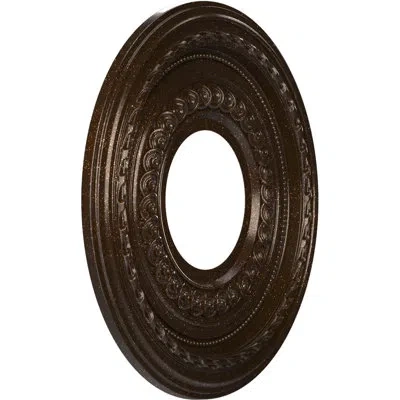 Ekena Millwork 16"od X 3 1/2"id X 1"p Cole Thermoformed Pvc Ceiling Medallion (fits Canopies Up To 4 1/2"), Texture In Mystic Brown