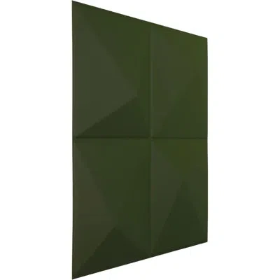 Ekena Millwork 19 5/8"w X 19 5/8"h Ellis Endurawall Decorative 3d Wall Panel, Universal Metallic Rustic Mist (cover In Satin Canyon Green