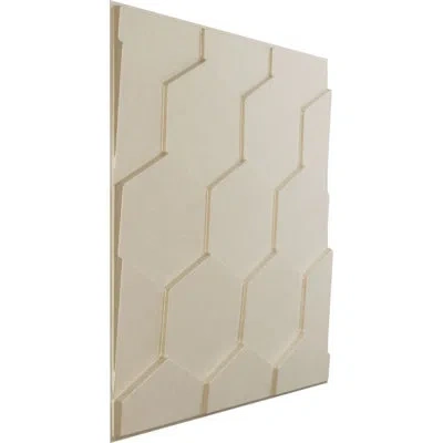 Ekena Millwork 19 5/8"w X 19 5/8"h Honeycomb Endurawall Decorative 3d Wall Panel, Textured Metallic Mystic Brown (c In Universal Metallic Pearl Mist