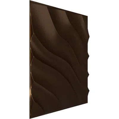 Ekena Millwork 19 5/8"w X 19 5/8"h Modern Wave Endurawall Decorative 3d Wall Panel, Bright Coat Chrome (covers 2.67 In Metallic Antique Brass