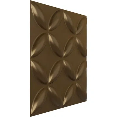 Ekena Millwork 19 5/8"w X 19 5/8"h Wallflower Endurawall Decorative 3d Wall Panel, Metallic Dark Steel (covers 2.67 In Metallic Champagne Bronze