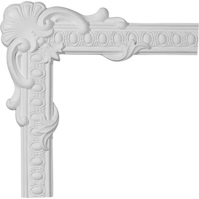 Ekena Millwork 19 7/8"w X 19 7/8"h Caputo Egg & Dart Panel Moulding Corner In White