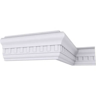 Ekena Millwork 2 1/2"h X 1 1/8"p Swindon Dentil Chair Rail In White