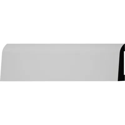 Ekena Millwork 2 15/32 In. H X 7/16 In. P X 96 In. L, Truecraft Pvc Baseboard Moulding, White