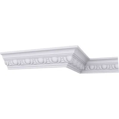 Ekena Millwork 2 1/8"h X 2 1/8"p X 3"f X 94 1/2"l Egg & Dart Crown Molding In White