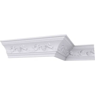 Ekena Millwork 2 3/4"h X 2 3/4"p X 3 7/8"f X 94 1/2"l Grapevine Crown Moulding In White