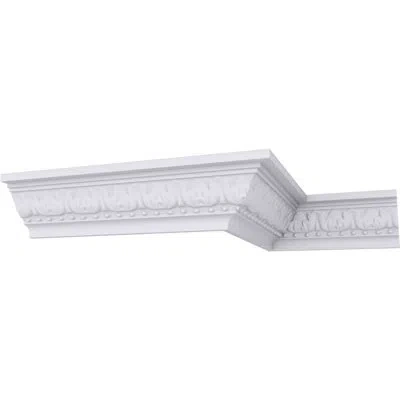 Ekena Millwork 2 3/8"h X 2 3/8"p X 3 1/4"f X 94 1/2"l, (1 1/2" Repeat), Nadia Crown Moulding In White