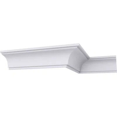 Ekena Millwork 2 3/8"h X 2 3/8"p X 3 3/8"f X 94 1/2"l Classic Smooth Crown Moulding In White