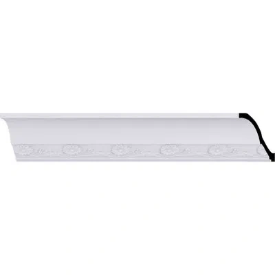 Ekena Millwork 2 5/8"h X 3 1/8"p X 3 7/8"f X 94 1/2"l, (3" Repeat), Dylan Spring Crown Moulding In White