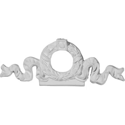 Ekena Millwork 2 5/8"h X 7"w X 5/8"d Wreath Onlay Center In White