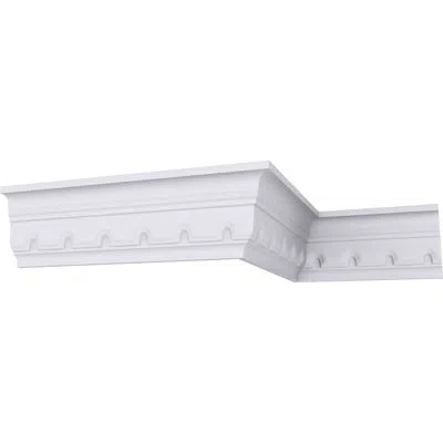 Ekena Millwork 2 7/8"h X 1 1/2"p X 3 1/4"f X 94 1/2"l Dentil Crown Moulding In White