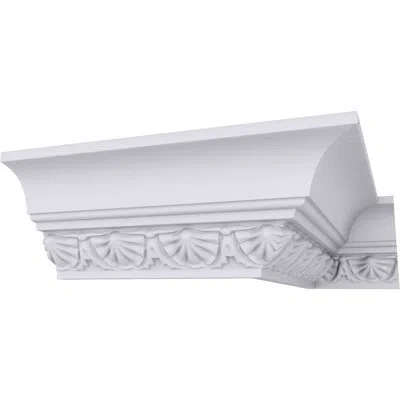 Ekena Millwork 2 7/8"h X 2 3/4"p X 4"f X 94 1/2"l Shell Crown Moulding In White