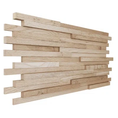 Ekena Millwork 23 3/4"w X 11 7/8"h X 1/2"p Stacked Wood Mosaic Wall Tile, Oak In Oak;brown