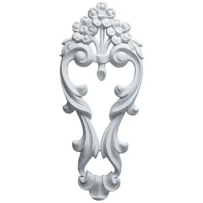 Ekena Millwork 24"h X 10 1/4"w X 1 5/8"d Large Flowers With Flowing Leaves Drop Onlay In White