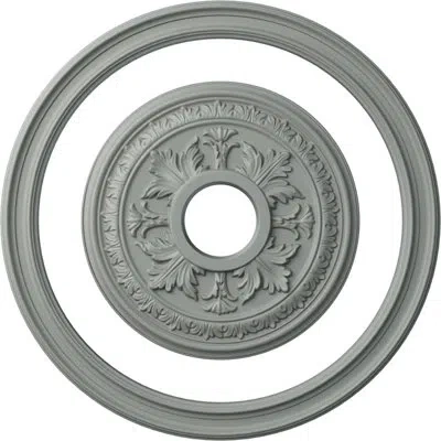 Ekena Millwork 24"od X 20"id Ceiling Ring With 15 3/8"od Ceiling Medallion Baltimore Light Accent Kit In Gray