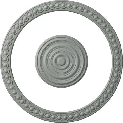Ekena Millwork 28 3/4"od X 23 5/8"id Ceiling Ring With 12 5/8"od Ceiling Medallion Carton Light Accent Kit In Gray