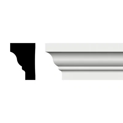 Ekena Millwork 2"h X 1 3/8"p X 96"l Ram Crown Moulding, Pvc In White