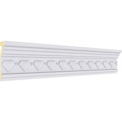 Ekena Millwork 3 1/2"h X 1 1/8"p X 3 5/8"f X 94 1/2"l, (1 5/8" Repeat), Franklin Crown Moulding In White
