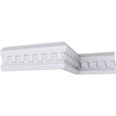 Ekena Millwork 3 1/2"h X 1"p X 94 1/2"l Munich Dentil Chair Rail Moulding In White