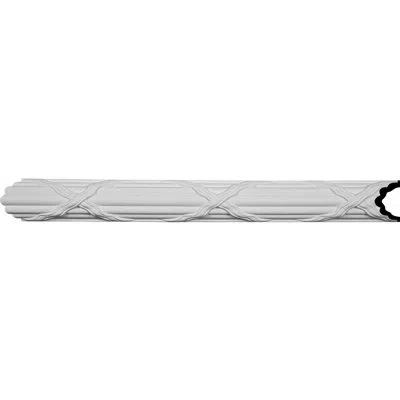 Ekena Millwork 3 1/2"h X 2 3/8"p X 94 1/2"l Reed And Ribbon Panel Moulding In White