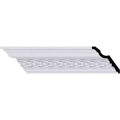 Ekena Millwork 3 1/2"h X 3 5/8"p X 5 1/8"f X 94 1/2"l, (1 3/8" Repeat), Landon Crown Moulding In White