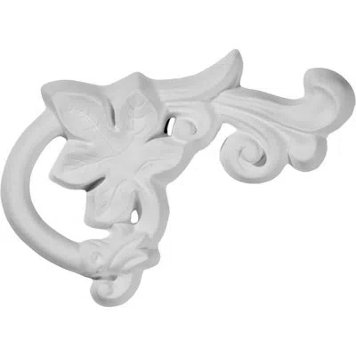 Ekena Millwork 3 1/2"h X 5 1/2"w X 5/8"d Oak Leaf Onlay Right In White