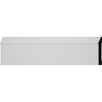 Ekena Millwork 3 1/4 In. H X 17/32 In. P X 96 In. L, Truecraft Pvc Creations Series Baseboard Moulding, White