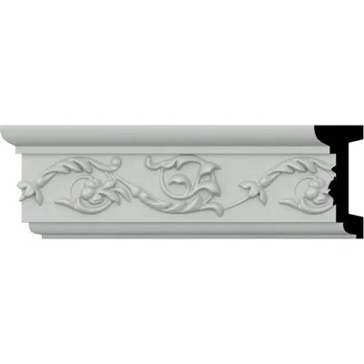 Ekena Millwork 3 1/8"h X 1 3/8"p X 94 1/2"l Versailles Floral Chair Rail In White