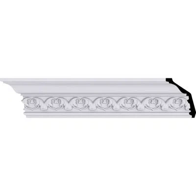 Ekena Millwork 3 1/8"h X 2 3/8"p X 3 7/8"f X 94 1/2"l, (2" Repeat), Irwin Crown Moulding In White