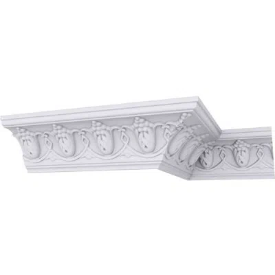 Ekena Millwork 3 1/8"h X 3 1/8"p X 4 3/8"f X 94 1/2"l, (2 3/4" Repeat), Grape Crown Moulding In White