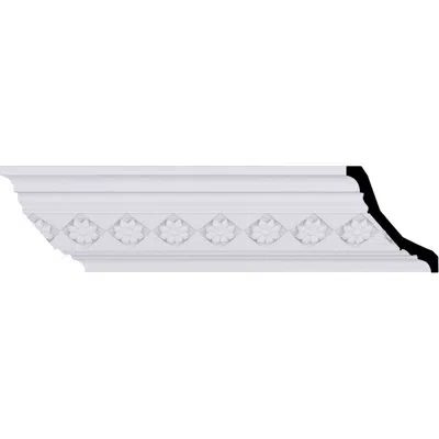 Ekena Millwork 3 3/4"h X 3 1/4"p X 5 1/8"f X 94 1/2"l, (1 5/8" Repeat), Hurley Crown Moulding In White