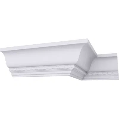 Ekena Millwork 3 3/4"h X 3 3/8"p X 5"f X 94 1/2"l Theia Bead And Barrel Crown Moulding In White