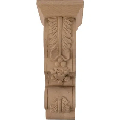 Ekena Millwork 3 3/4"w X 5 1/2"d X 9 1/2"h Small Floral Corbel, (6pack) In Alder