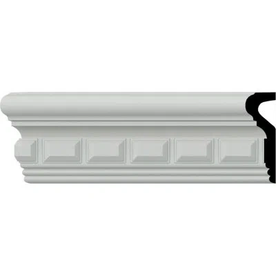 Ekena Millwork 3 3/8"h X 1 1/8"p X 94 1/2"l, (1 5/8" Repeat), Blackthorne Chair Rail In White