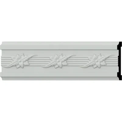 Ekena Millwork 3 3/8"h X 1/2"p X 94 1/2"l, (3 1/2" Repeat), Winston Chair Rail In White