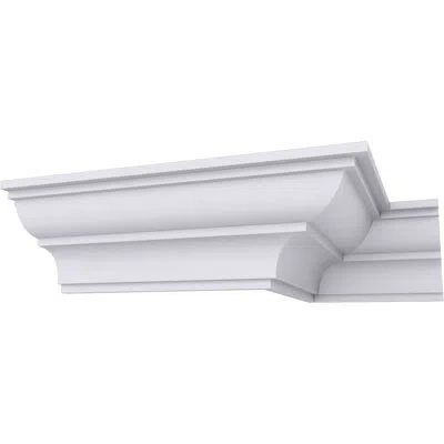Ekena Millwork 3 3/8"h X 3 1/2"p X 4 3/4"f X 94 1/2"l Traditional Smooth Crown Moulding In White