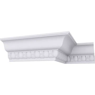 Ekena Millwork 3 5/8"h X 3 1/4"p X 5"f X 94 1/2"l, (1 5/8" Repeat), Jackson Crown Moulding In White